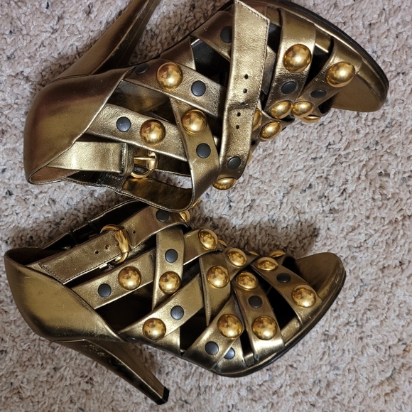 Designer GUCCI BAROUSHKA Strappy Peep Hole Sandals Authenticated! - Picture 3 of 9